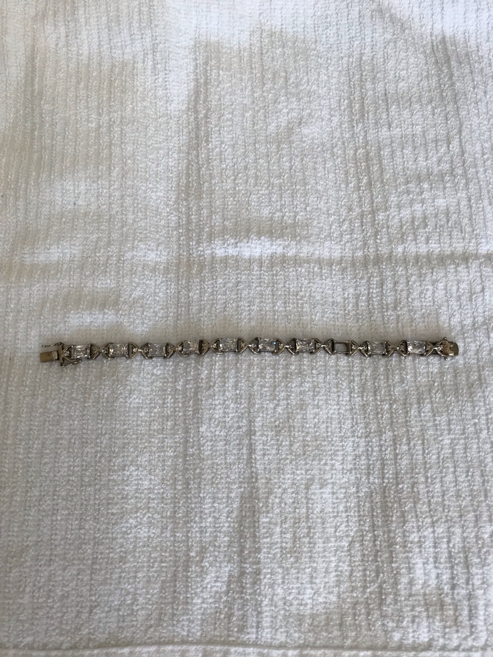 Real Silver Sparkling Crystal Link Tennis Bracelet - Women